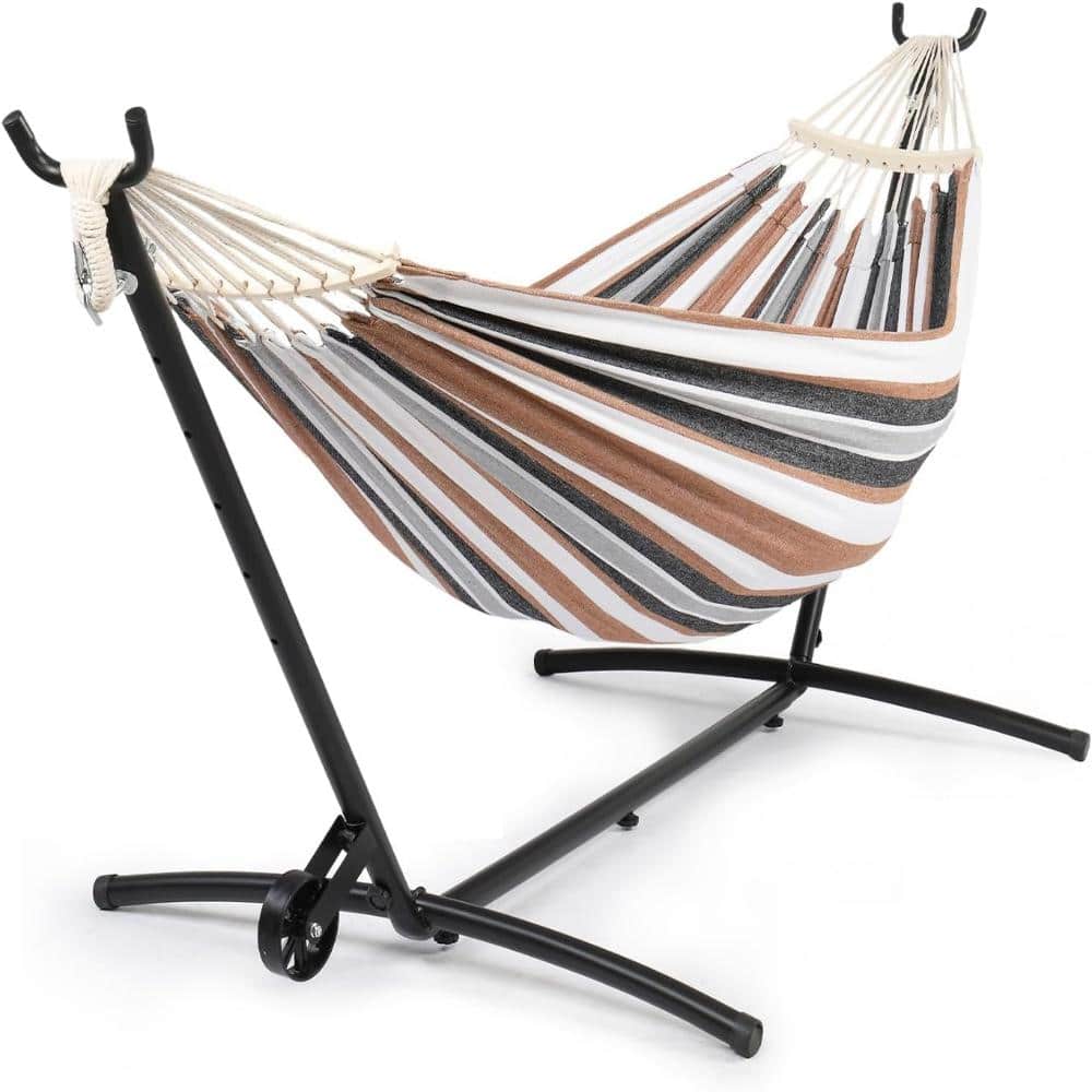 550 LBS Capacity Double Hammock with Stand Included with Portable