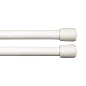 Fast Fit No Tools 28 in. - 48 in. Adjustable Spring Tension Curtain Rod, 7/16 in. Dia. in White, Set of 2