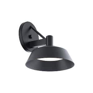 Rockport 11 in. Black Outdoor Hardwired Wall Light 3000K LED