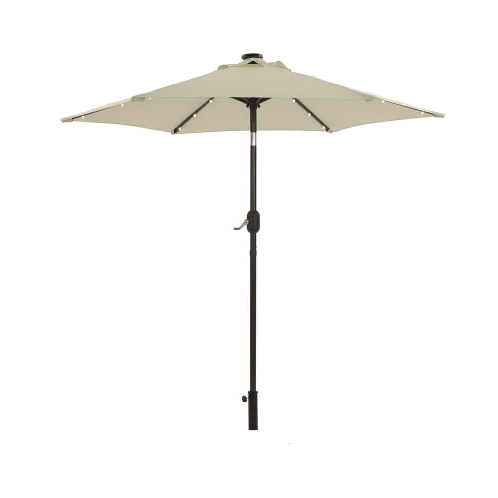 7.5 ft. Market Patio Umbrella with LED Light in Beige