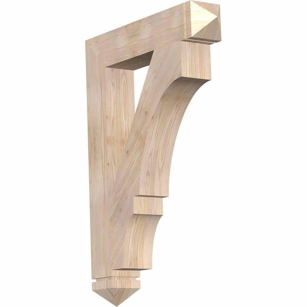 Ekena Millwork 5.5 in. x 44 in. x 32 in. Douglas Fir Balboa Arts and Crafts Smooth Bracket