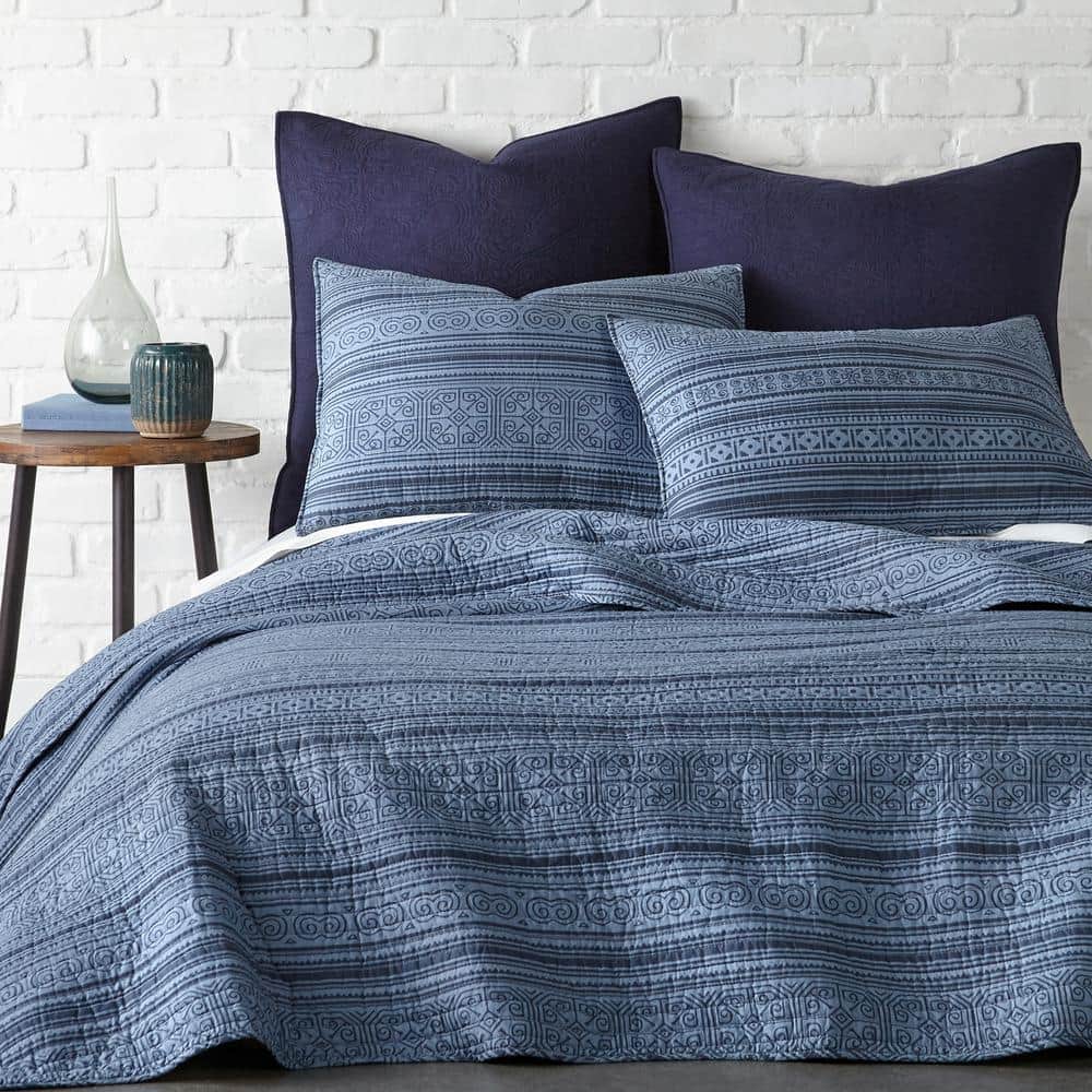 LEVTEX HOME Tolteca 2-Piece Blue Geometric Cotton Twin/Twin