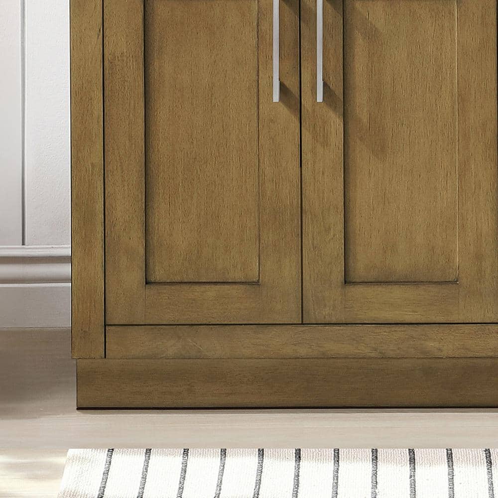 Athea 60'' Almond Latte Double Sink Bathroom Vanity with Marble Top