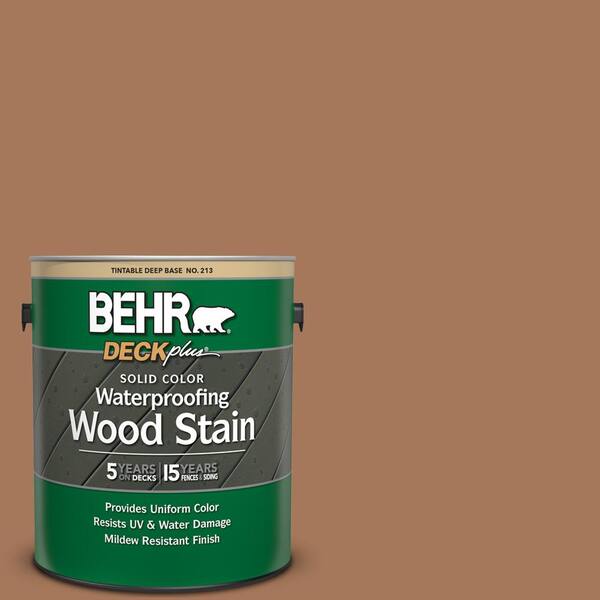 Behr Deckplus 1 Gal Sc 146 Cedar Solid Color Waterproofing Exterior Wood Stain 21301 The Home Depot