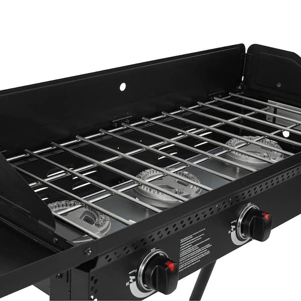 Char-Griller - Portable Propane 3 Burner Camp Stove/Grill in Black