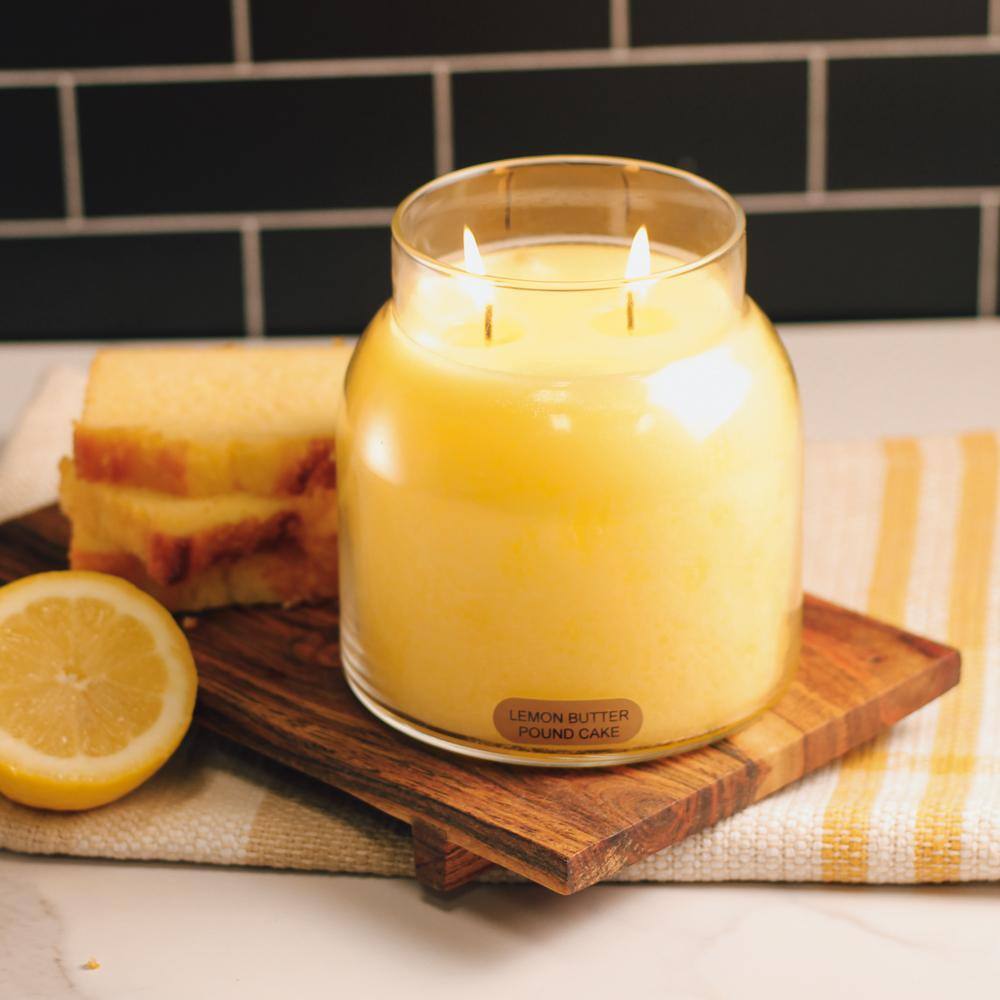 Lemon Butter Pound Cake Scented Jar Candle with Black Lid