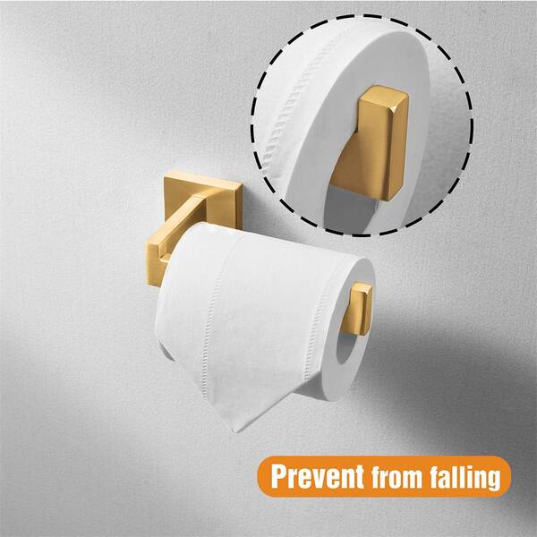 Vanityfair Self-Adhesive Wall-Mounted Toilet Paper Holder Brushed Gold