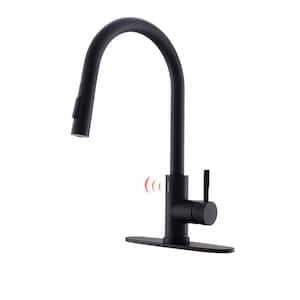 Single Handle Touchless Pull Down Sprayer Kitchen Faucet with Advanced Spray in Matte Black