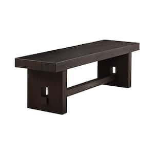 Haddie Brown Distressed Walnut Bench 18 in. H x 16 in. W x 70 in. H