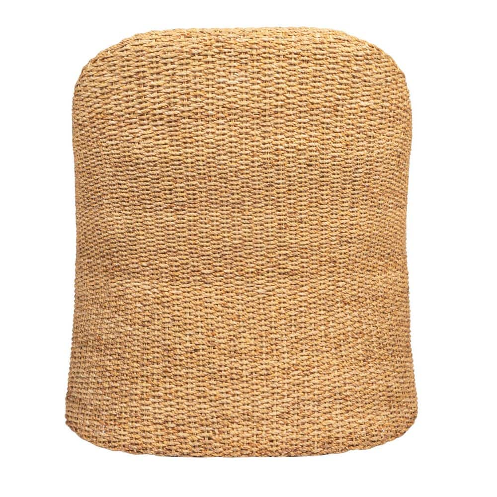 Natural Acacia Wood Lounge Chair with White Cushions