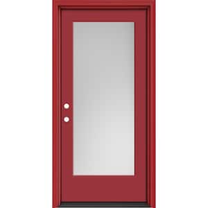 Performance Door System 36 in. x 80 in. VG Full Lite Right-Hand Inswing Pearl Red Smooth Fiberglass Prehung Front Door