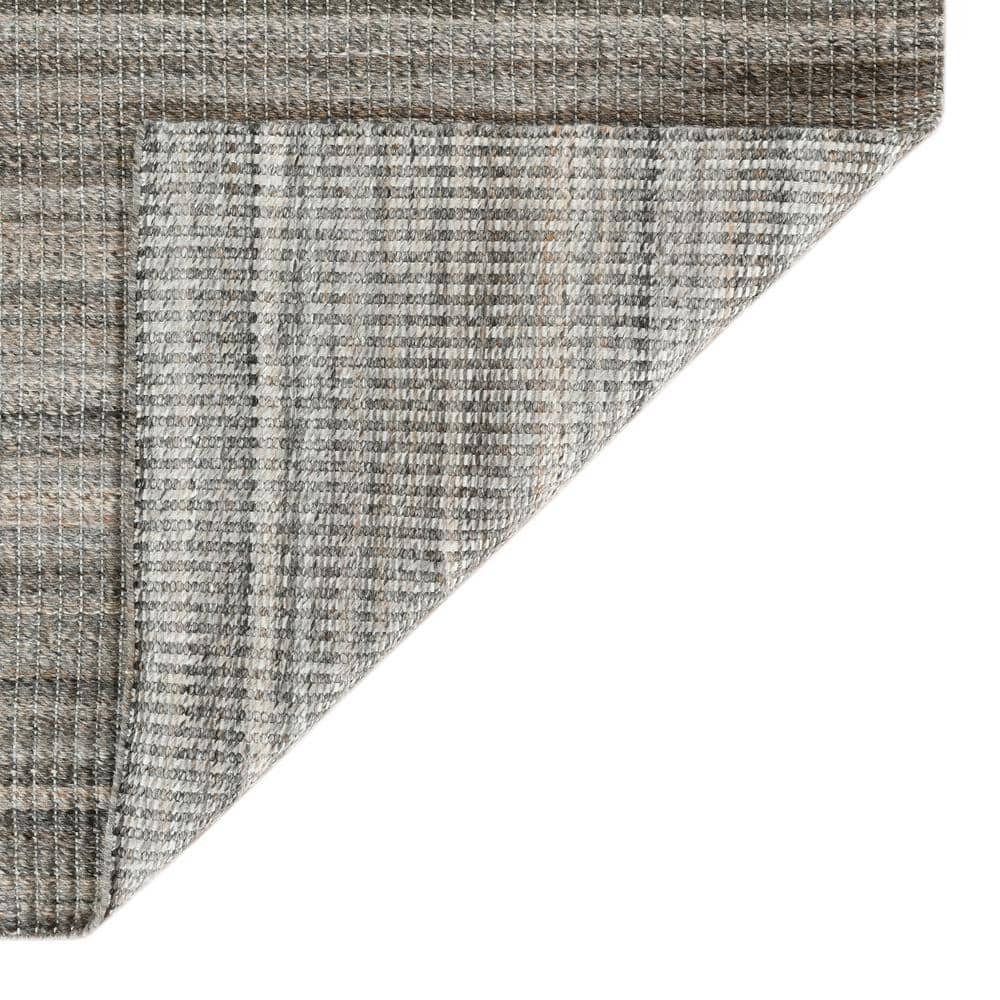 Atlantic Striped Gray and Brown Hand-Woven Outdoor Rug, 4' x 6'