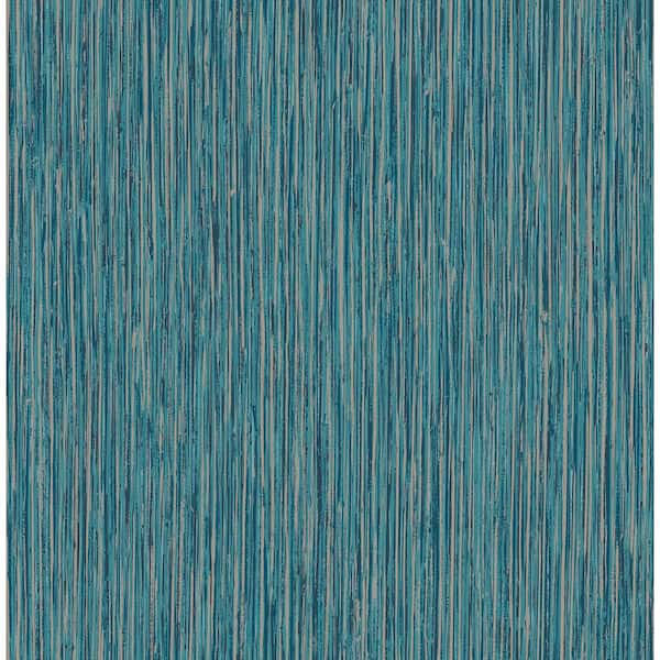 Kofi Blue Faux Grasscloth Blue Wallpaper Sample
