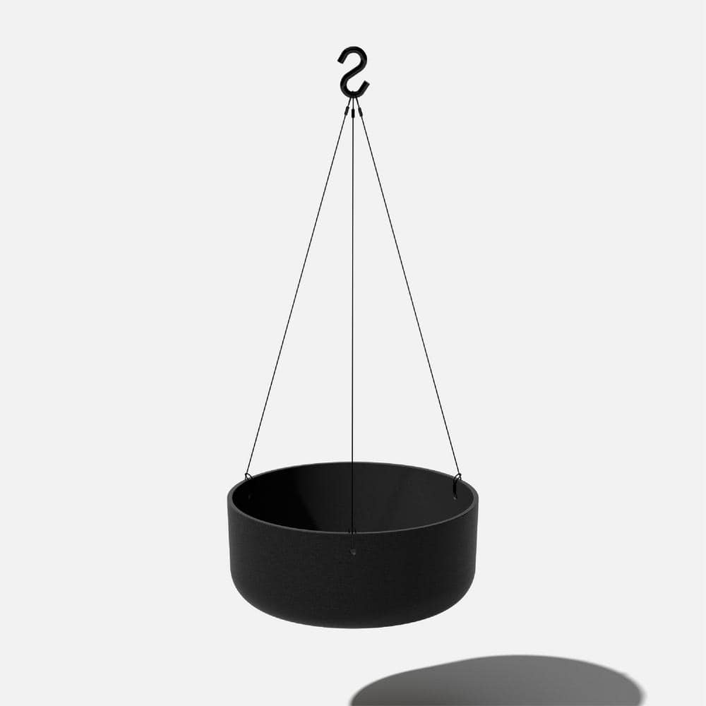 Veradek 14 in. Black Plastic Round Planter Hanging Kona Bowl