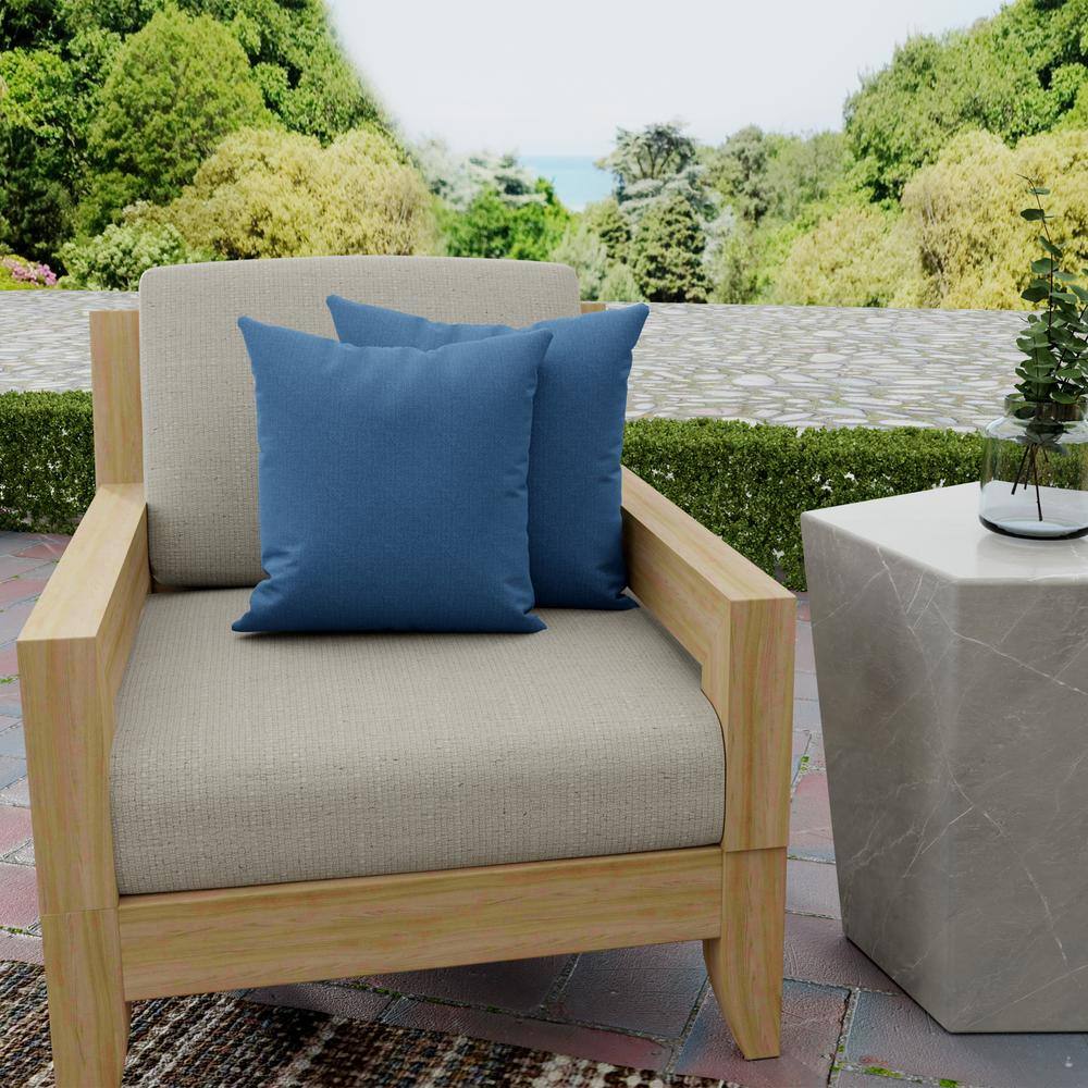 Capri Blue Outdoor Square Throw Pillows Set of 2