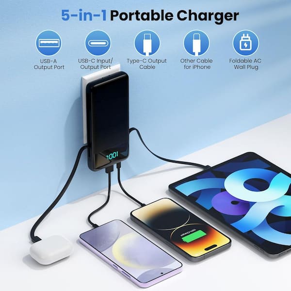 Yichuhaoxi Portable Charger for iPhone with Built in Cables and