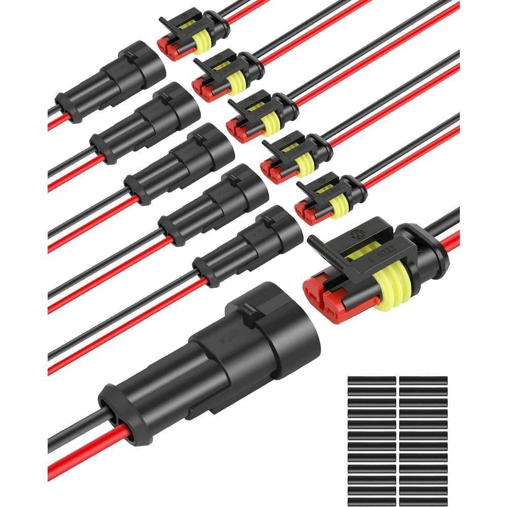 Lukyamzn 2-Pin 16 AWG 2 Electrical Wire Connectors Male and Female