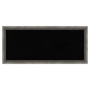 Burnished Concrete Narrow Wood Framed Black Corkboard 32 in. W. x 14 in. Bulletin Board Memo Board