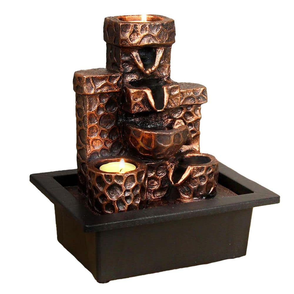 Indoor Tabletop Waterfall Fountain with Coral Seashell Design for Relaxation price history on PriceWatchPro