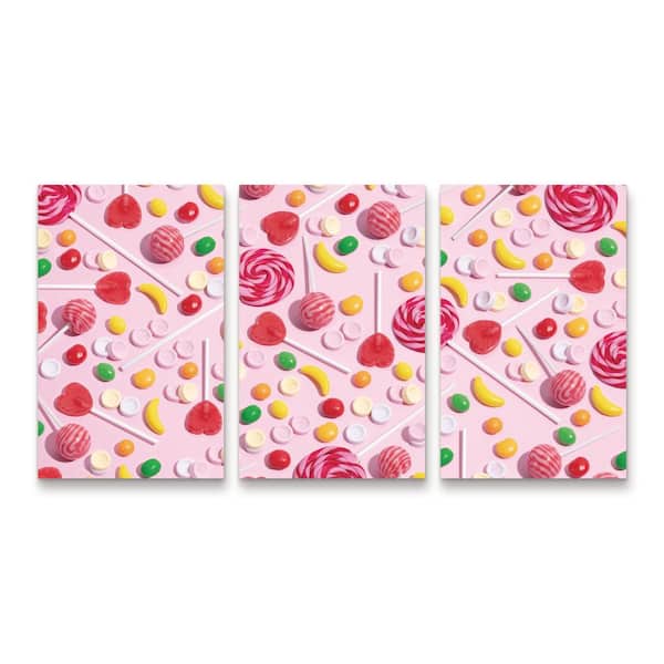 Trademark Fine Art Julia Ramiro Caramelos 1 3-Piece Panel Set Unframed Photography Wall Art 19 in. x 36 in.