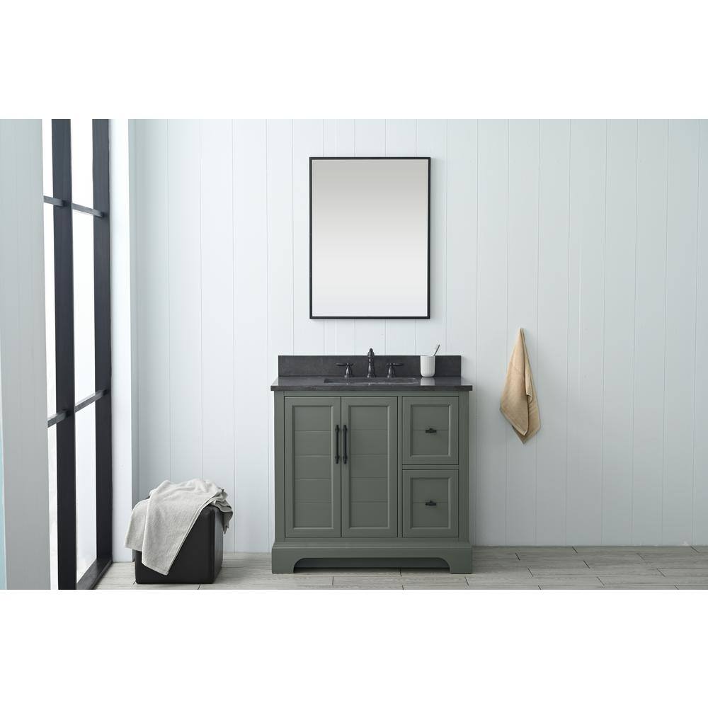Vintage Green 36" Single Sink Bathroom Vanity with Stone Top