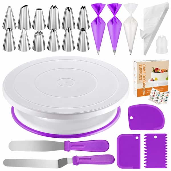 All in One 71-Piece Cake Decorating Kit with Turntable, Tips, Spatulas, Scrapers and Piping Bags