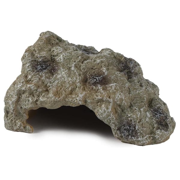 Afoxsos Resin Rock Hide Cave House Terrarium Decor for Tanks and Aquariums Small 5.5 in. x 4.13 in. x 4.7 in.