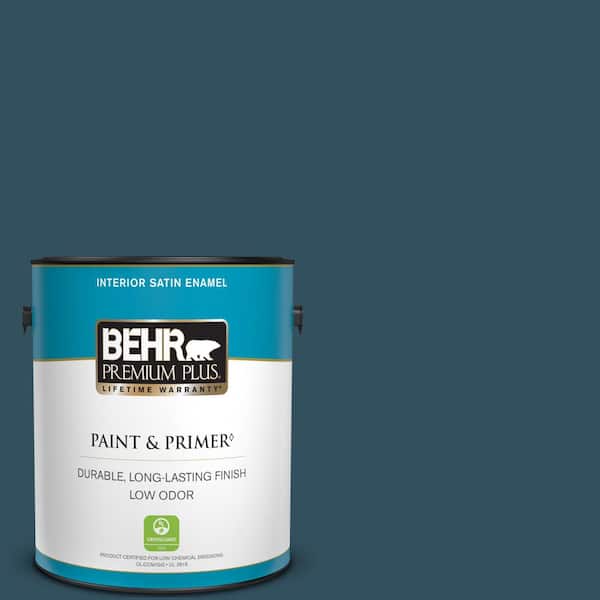 BEHR PREMIUM PLUS 1 gal. #540F-7 Velvet Evening Satin Enamel Low Odor Interior Paint & Primer
