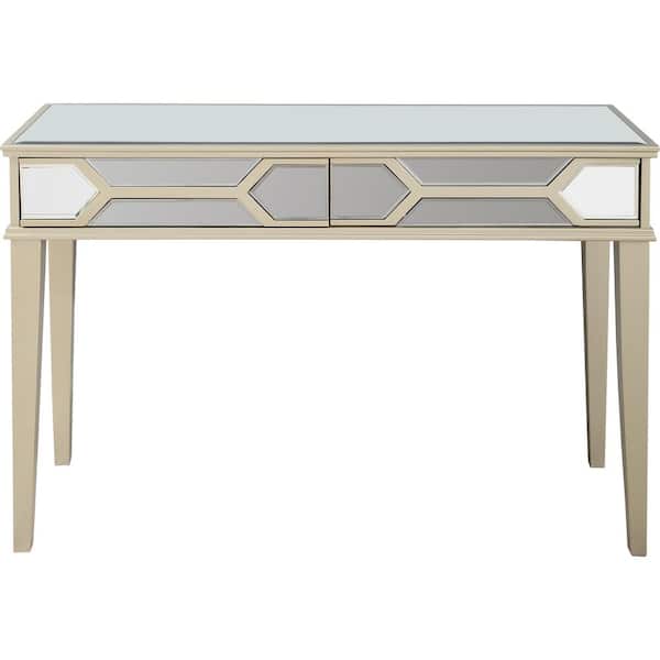 Camden Isle Keeley 48 In Silver Rectangle Mirrored Glass Console Table With Drawers 86427 Camden Isle Keeley 48 In Silver, Rectangular Mirrored Glass Console Table