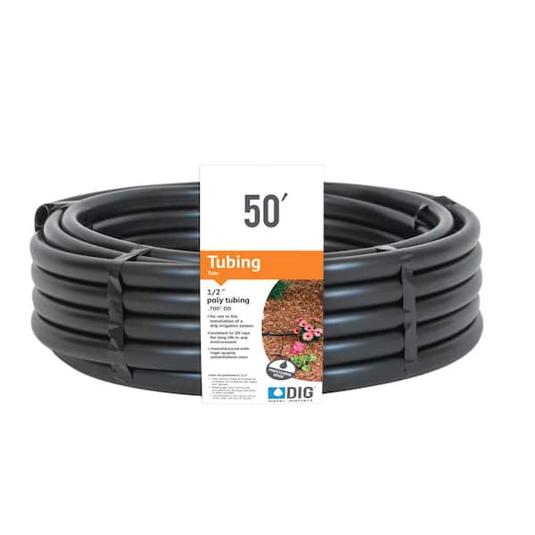 DIG 1/2 in. (.700 O.D.) x 50 ft. Poly Drip Irrigation Tubing