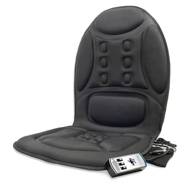 HealthMate 12-Volt 17.5 in. x 38.5 in. x 2.5 in. Deluxe Ergo Comfort  Bio-Magnets Heated Massage Seat Cushion IN9988 - The Home Depot