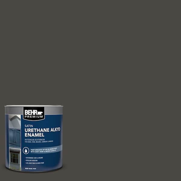 BEHR PREMIUM 1 qt. #PPU24-01 Black Mocha Urethane Alkyd Satin Enamel Interior/Exterior Paint