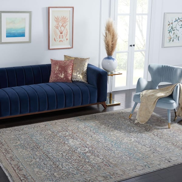 Signature 7 ft. x 10 ft. Turquoise/Beige Persian Area Rug