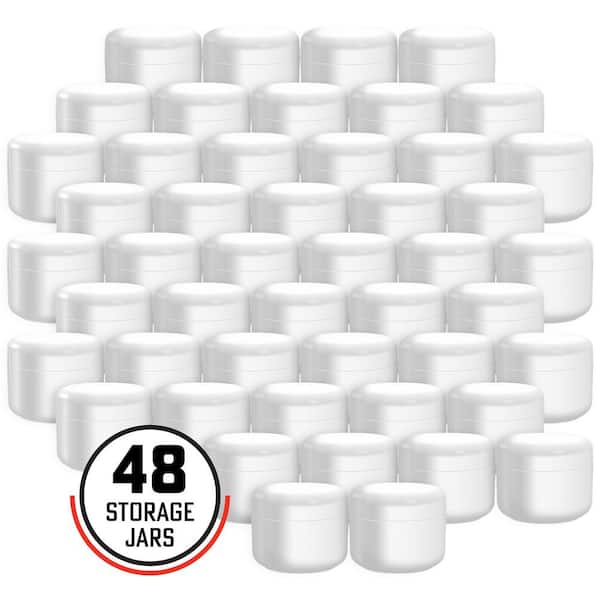 Stalwart 48-Pack 2 Oz White Plastic Containers with Inner and Outer Lid  SH-BUND155 - The Home Depot