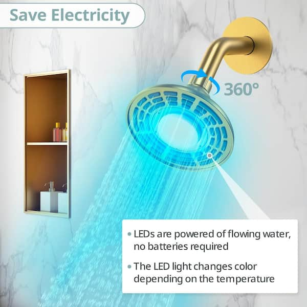 EVERSTEIN LED Display Single Handle 2-Spray Shower Faucet Set 2.5