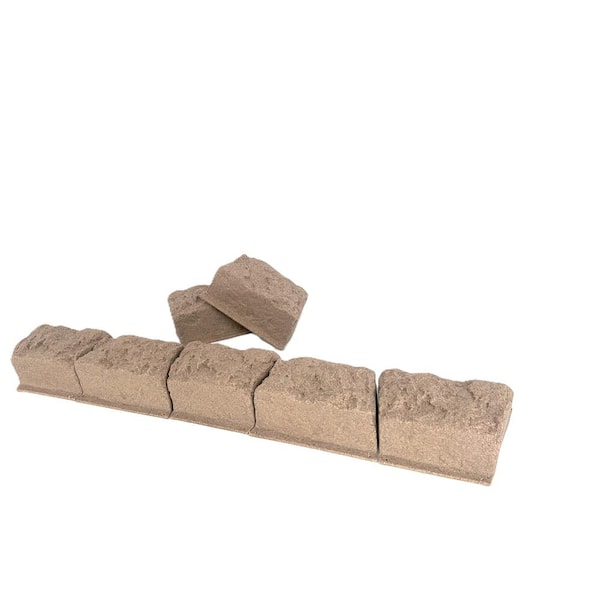 Dekorra 10 in. L x 4 in. W x 4 in. H Small Plastic Block Edging 16-Piece Kit in Tan/Brown Dekorra 10 in. L x 4 in. W x 4 in. H Small Plastic Block Edging 16-Piece Kit in Tan/Brown