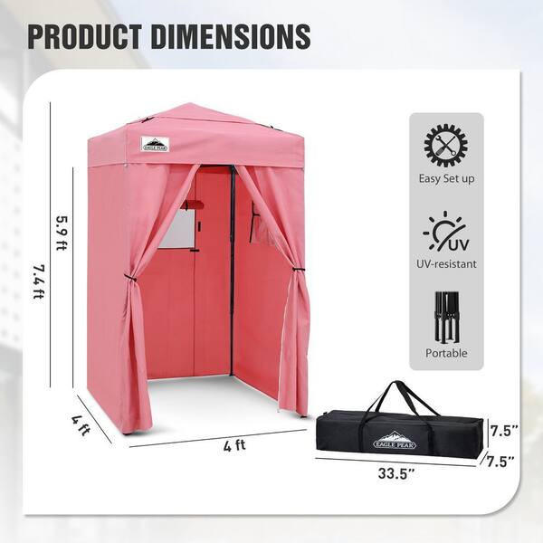EAGLE PEAK 4 ft. x 4 ft. Pop Up Privacy Shelter Dressing Changing Room  Portable Tent with Vented Top, Pink CR16MV-PNK-HD - The Home Depot
