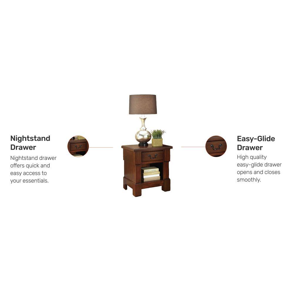 Aspen 24" Mahogany Cherry 1-Drawer Nightstand