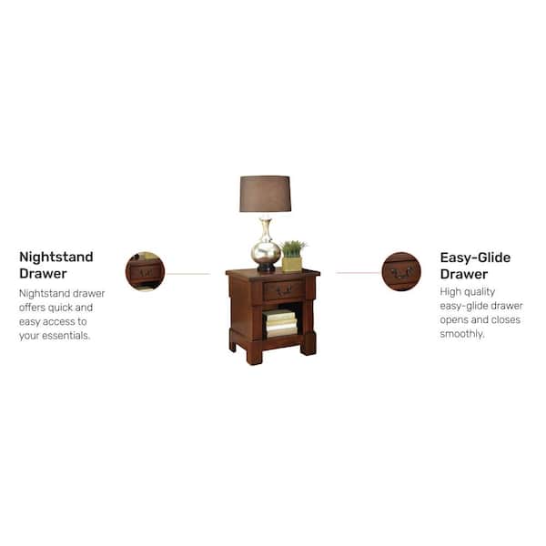 HOMESTYLES Aspen 1 Drawer Size: 22 in. x 18 in. x 24 in. Cherry