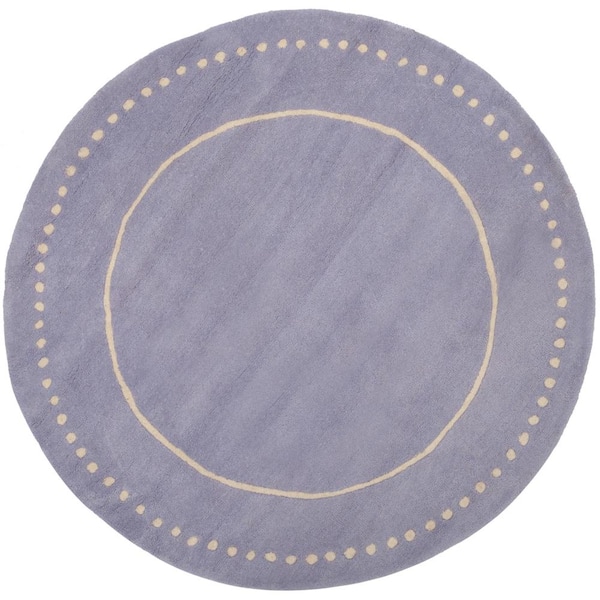 SAFAVIEH Bella Lavender/Ivory 5 ft. x 5 ft. Round Border Area Rug