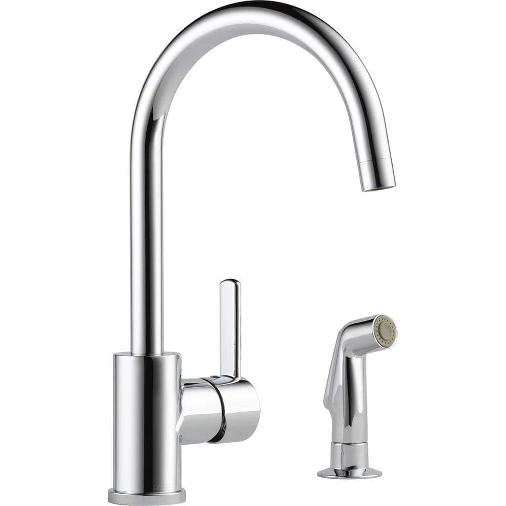 Chrome Single Handle Kitchen Faucet with Pull-out Spray