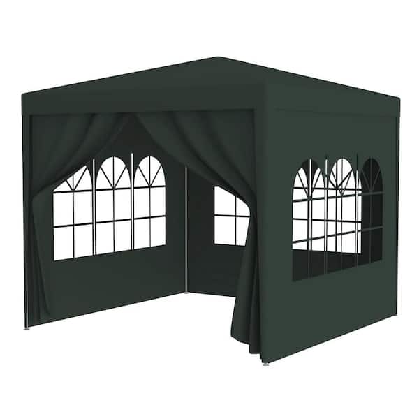 10 ft. x 10 ft. Outdoor Heavy Duty Party Wedding Canopy with 4 Removable Walls, Green