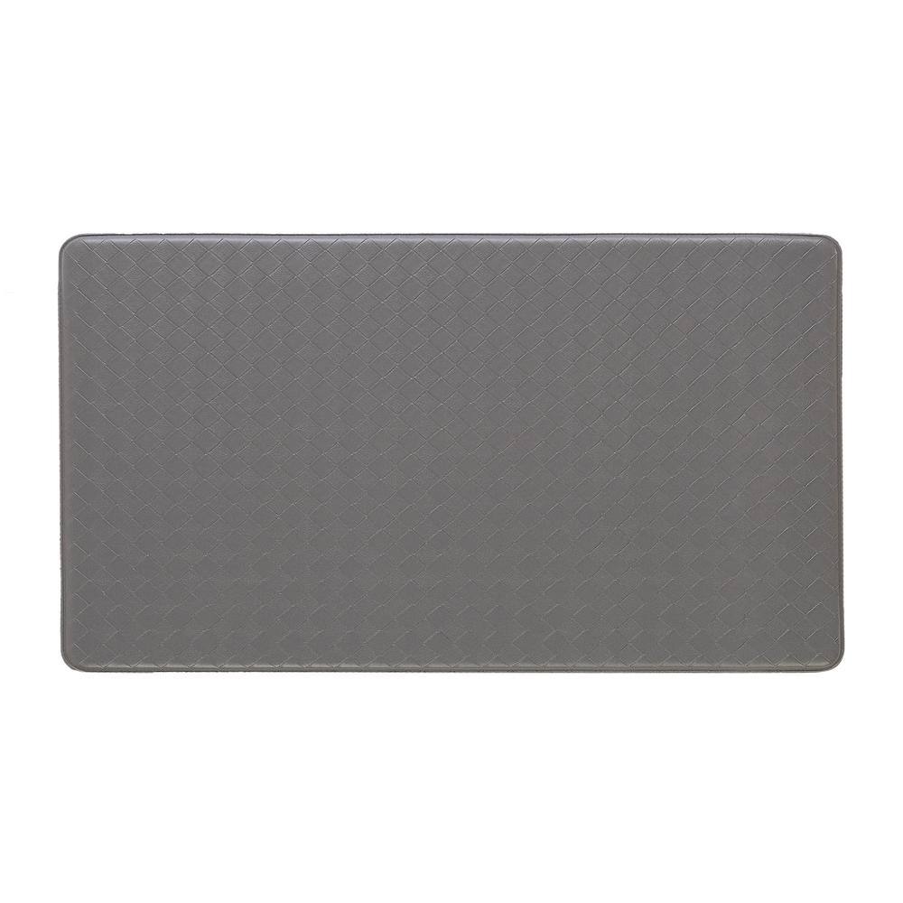 Chef Gear Dark Gray 17.5 in. x 48 in. PVC Basketweave Anti-Fatigue Mat ...