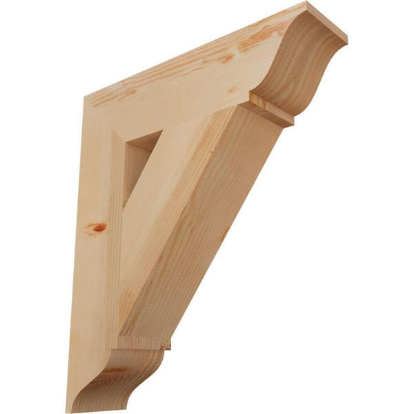 Ekena Millwork 5.5 in. x 28 in. x 24 in. Douglas Fir Traditional Smooth Bracket