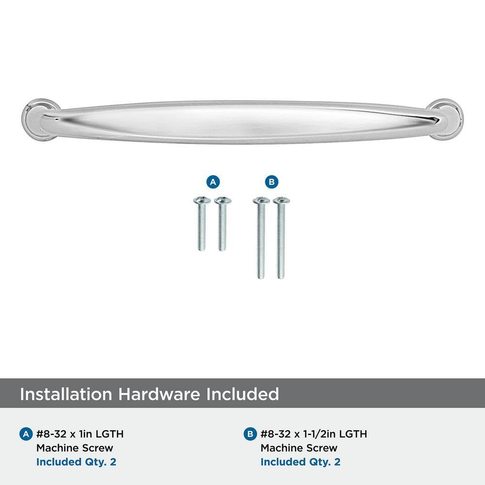 Polished Chrome 6-5/16" Cabinet Drawer Pull with Mounting Hardware
