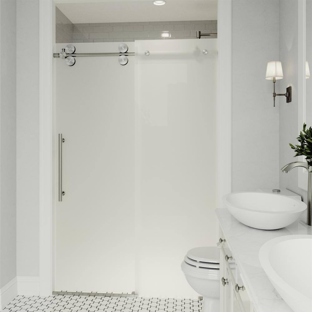 VIGO Elan 56 to 60 in. W x 74 in. H Sliding Frameless Shower Door in