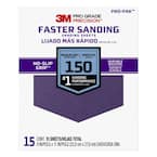 Pro Grade Precision 9 in. x 11 in. 150 Grit Medium Faster Sanding Sheets (15-Pack)
