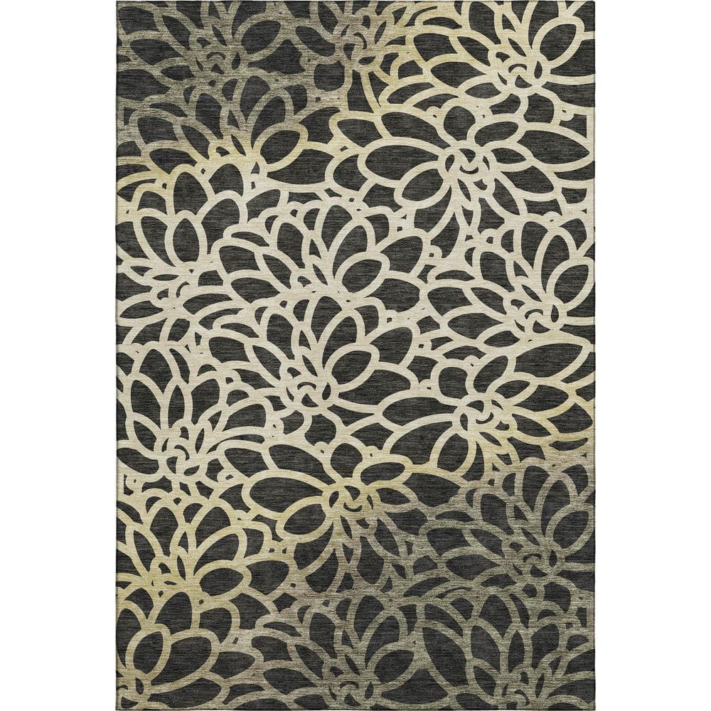 Mayfield Premium Machine Washable Abstract AMF2412 Black 5 ft. x 7 ft. 6 in. Area Rug price history on PriceWatchPro
