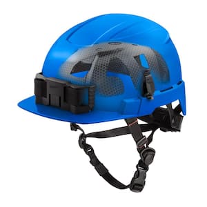 BOLT Blue Type 2 Class E Front Brim Non-Vented Safety Helmet with IMPACT-ARMOR Liner
