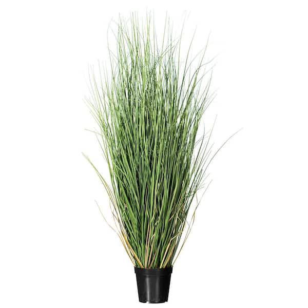 Vickerman 36 in. Artificial Green Curled Everyday Grass in Pot
